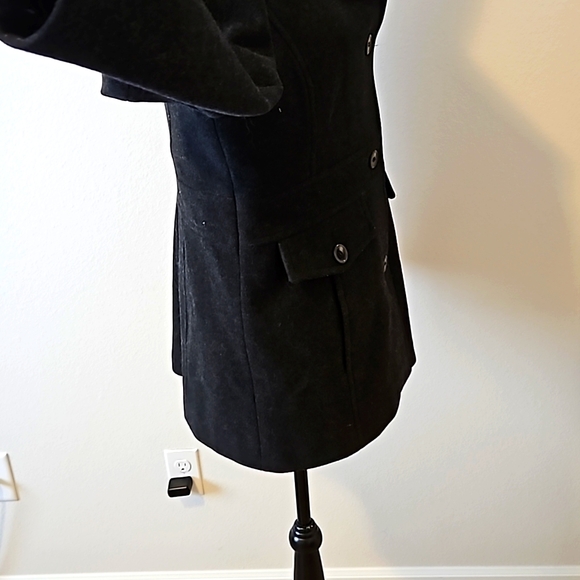 Anne Klein Women's Single-Breasted Notched-Collar Peacoat - Picture 2 of 7